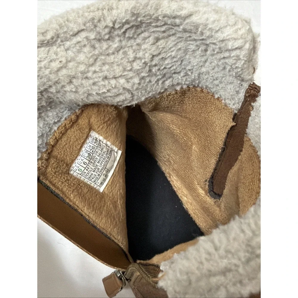 Skechers Winter Snow Boots Womens 9 Synergy‎ Collab Brown Zip Faux Fur 44779 Fit